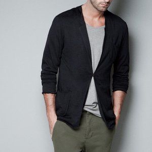 Lightweight Blazer Style Jacket / Cardigan (Black)
